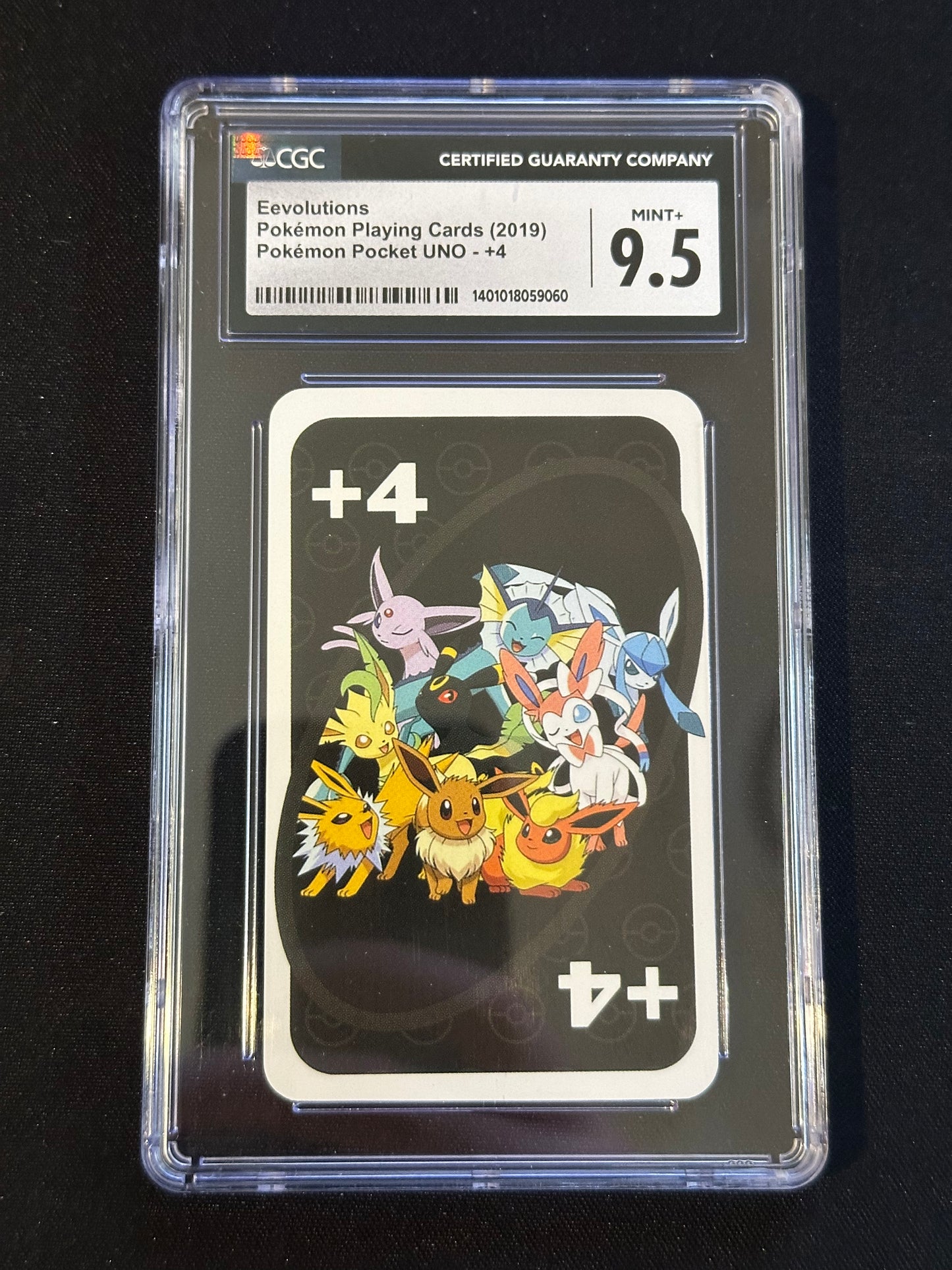 Graded Eevolutions - Eevee Jolteon Umbreon Pokemon UNO - +4 - CGC Mint+ 9.5