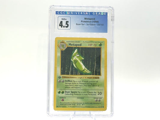 GRADED - 1st Edition - Metapod - Base Set 54/102 - WOTC - CGC 4.5 - Sugimori