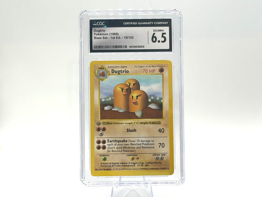 GRADED - 1st Edition - Dugtrio - Base Set Rare 19/102 - WOTC - CGC 6.5 - Kinebuchi