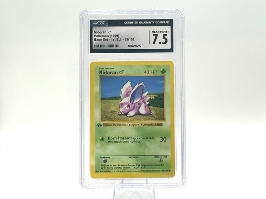 GRADED - 1st Edition - Nidoran - Base Set 55/102 - WOTC - CGC 7.5 - Sugimori