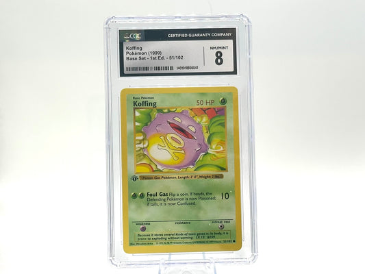 GRADED - 1st Edition - Koffing - Base Set 51/102 - WOTC - CGC 8 - Arita