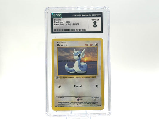 GRADED - 1st Edition - Dratini - Base Set 26/102 - WOTC - CGC 8 - Sugimori