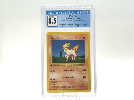 GRADED - 1st Edition - Ponyta - Base Set 60/102 - WOTC - CGC 8.5 - Sugimori