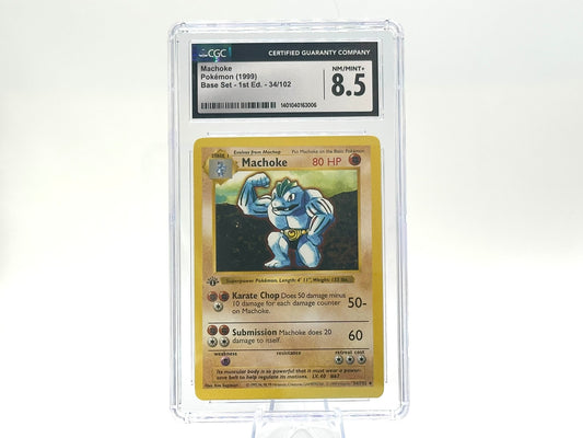 GRADED - 1st Edition - Machoke - Base Set 34/102 - WOTC - CGC 8.5 - Sugimori