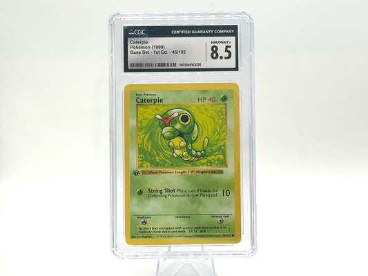 GRADED - 1st Edition - Caterpie - Base Set 45/102 - WOTC - CGC 8.5 - Sugimori