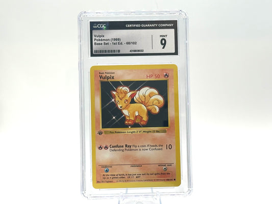 GRADED - 1st Edition - Vulpix - Base Set 68/102 - WOTC - CGC 9 - Sugimori