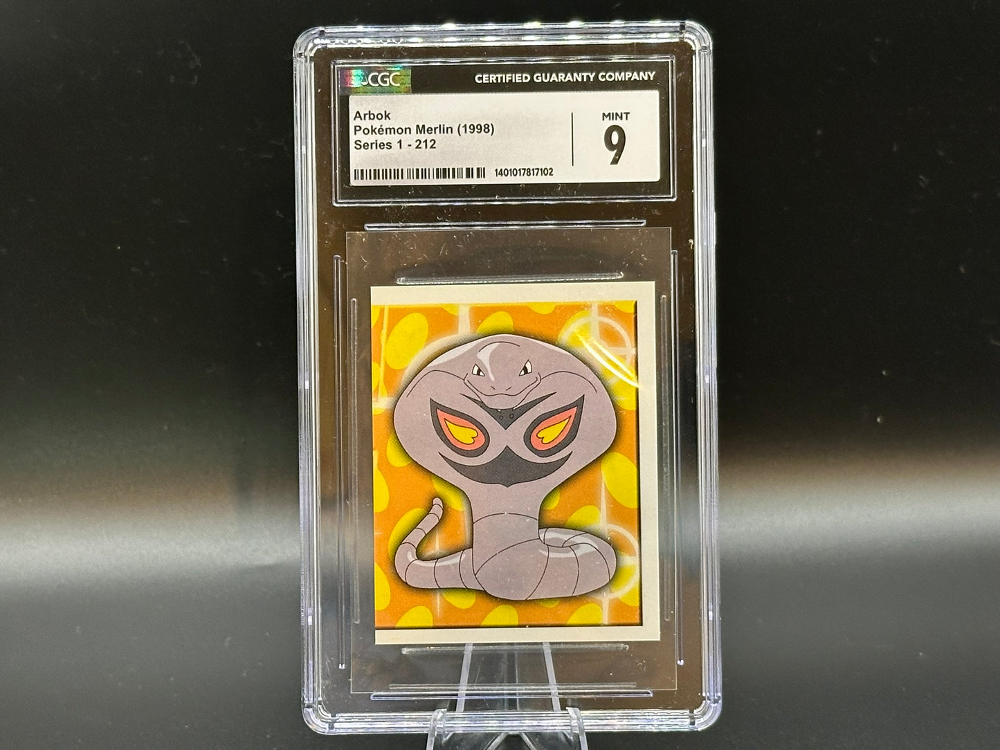 Graded Arbok - Pokémon Merlin (1998) - Series 1 #212 - CGC Mint 9