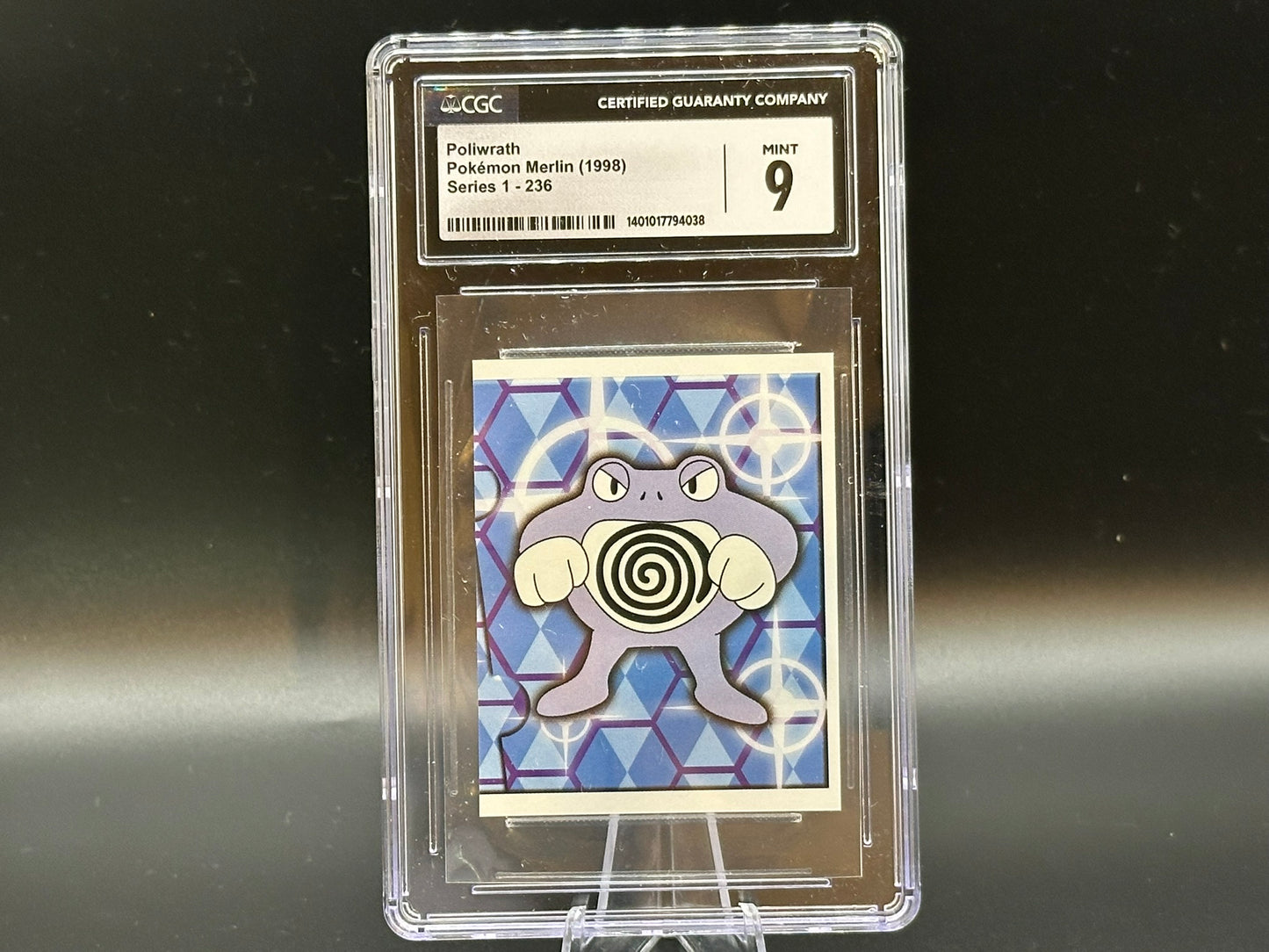 Graded Poliwrath - Pokémon Merlin (1998) - Series 1 #236 - CGC Mint 9