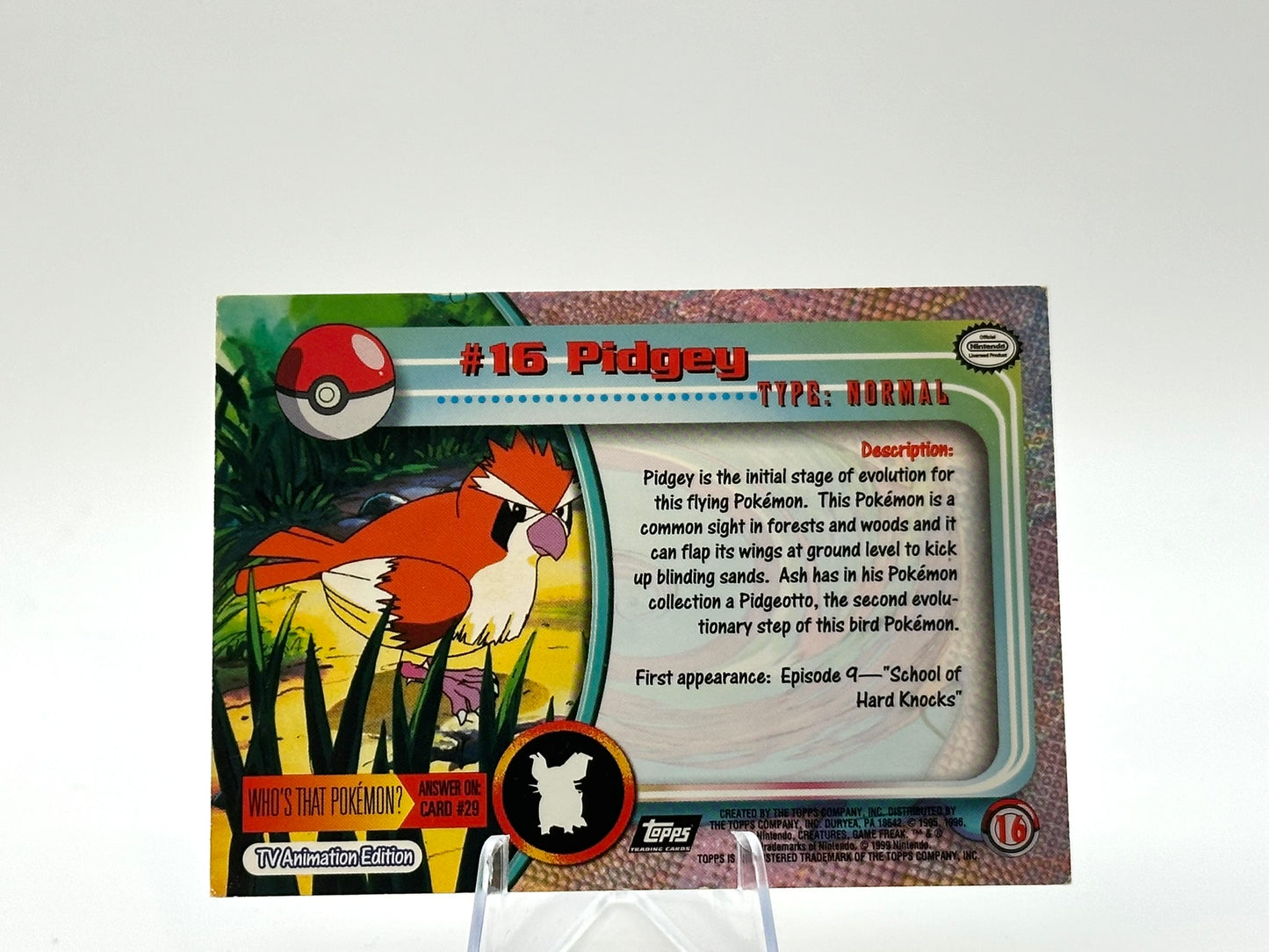 Pidgey - #16 - Topps - 1999 - Vintage