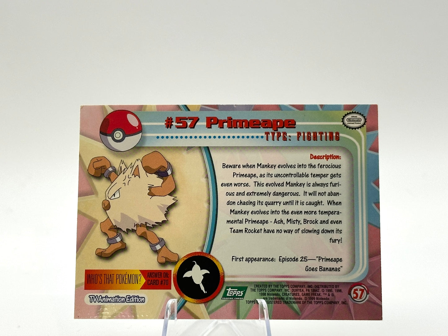 Primeape - #57 - Topps - 1999 - Vintage
