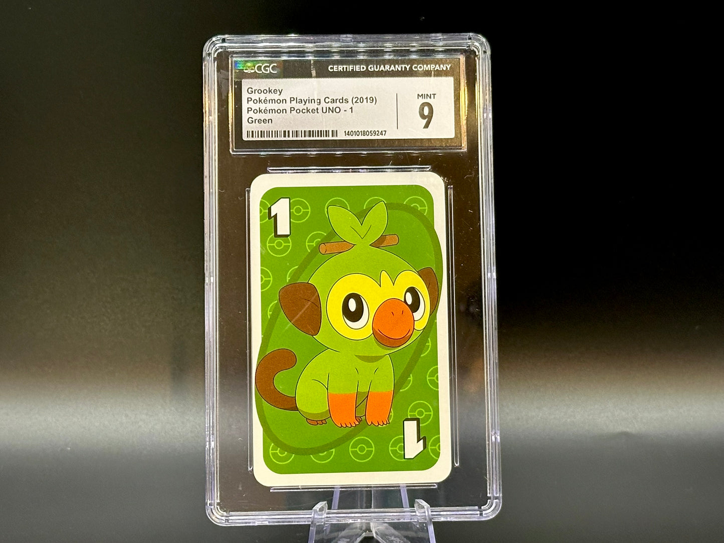 Graded Grookey - 1 Green - Pokémon Pocket UNO - 2019 - CGC 9 - Vintage