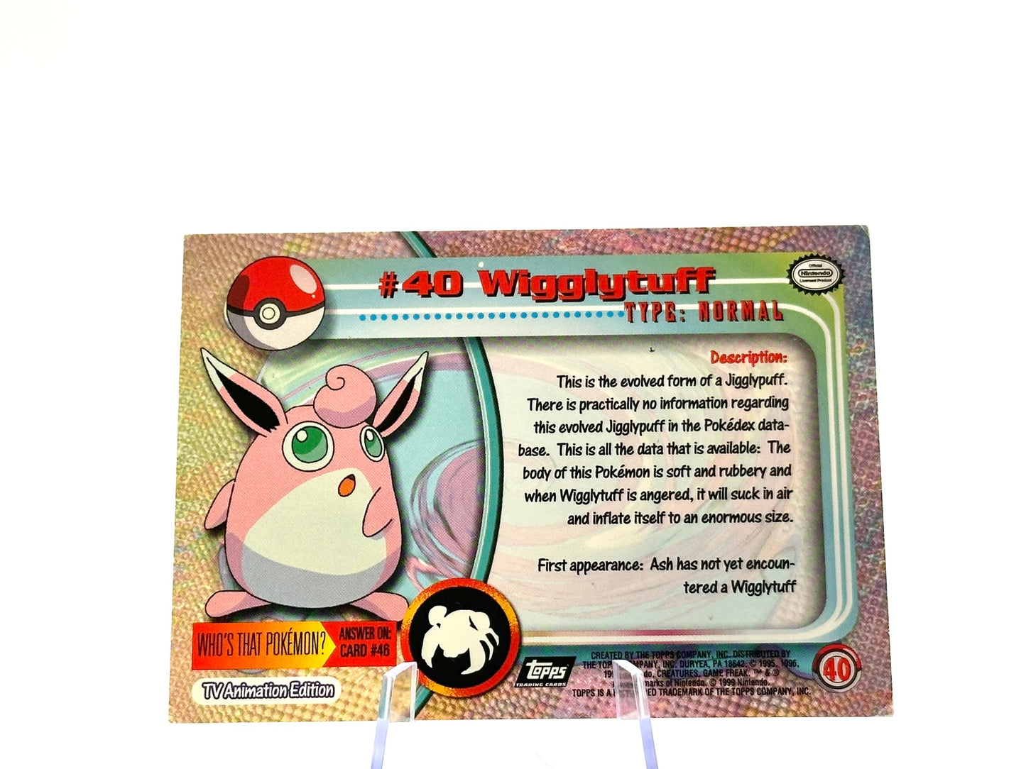 Wigglytuff - 40 - Topps - 1999 - Vintage