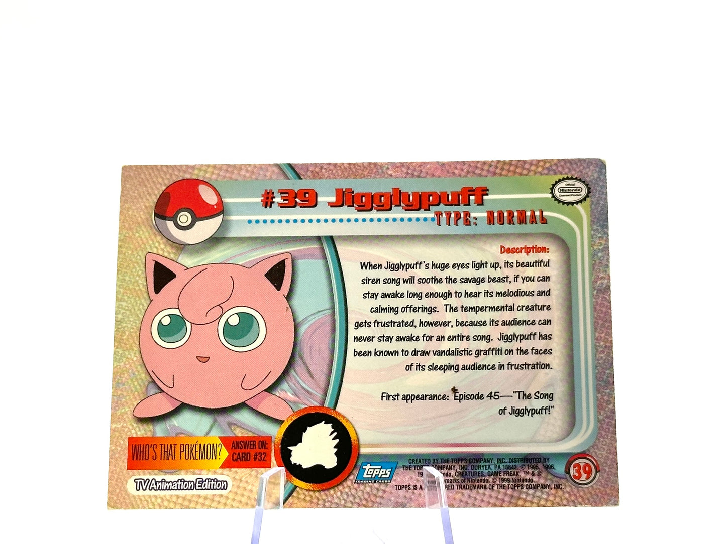 Jigglypuff - 39 - Topps - 1999 - Vintage
