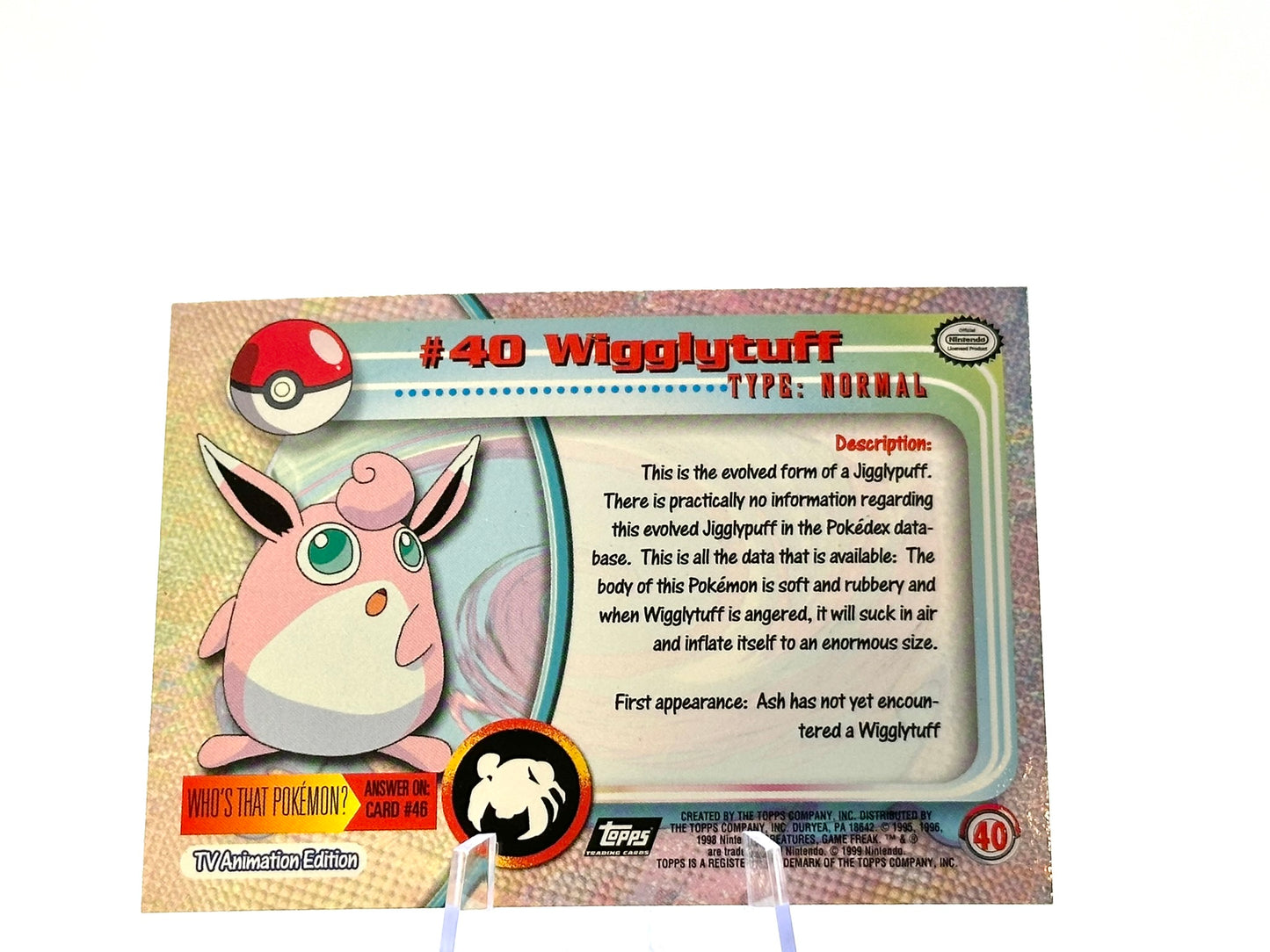 Wigglytuff - Diamond Glass Holo  - 40 - Topps - 1999 - Vintage