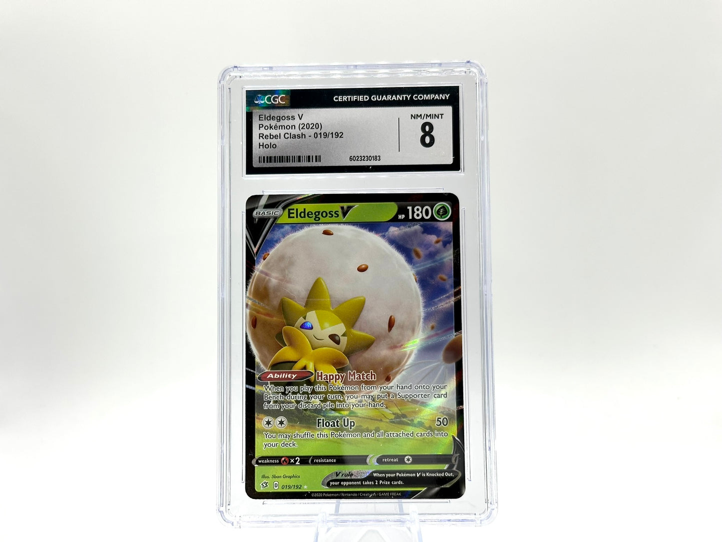 GRADED - Eldegoss V - Rebel Clash 019/192 - 5ban Graphics - CGC 8