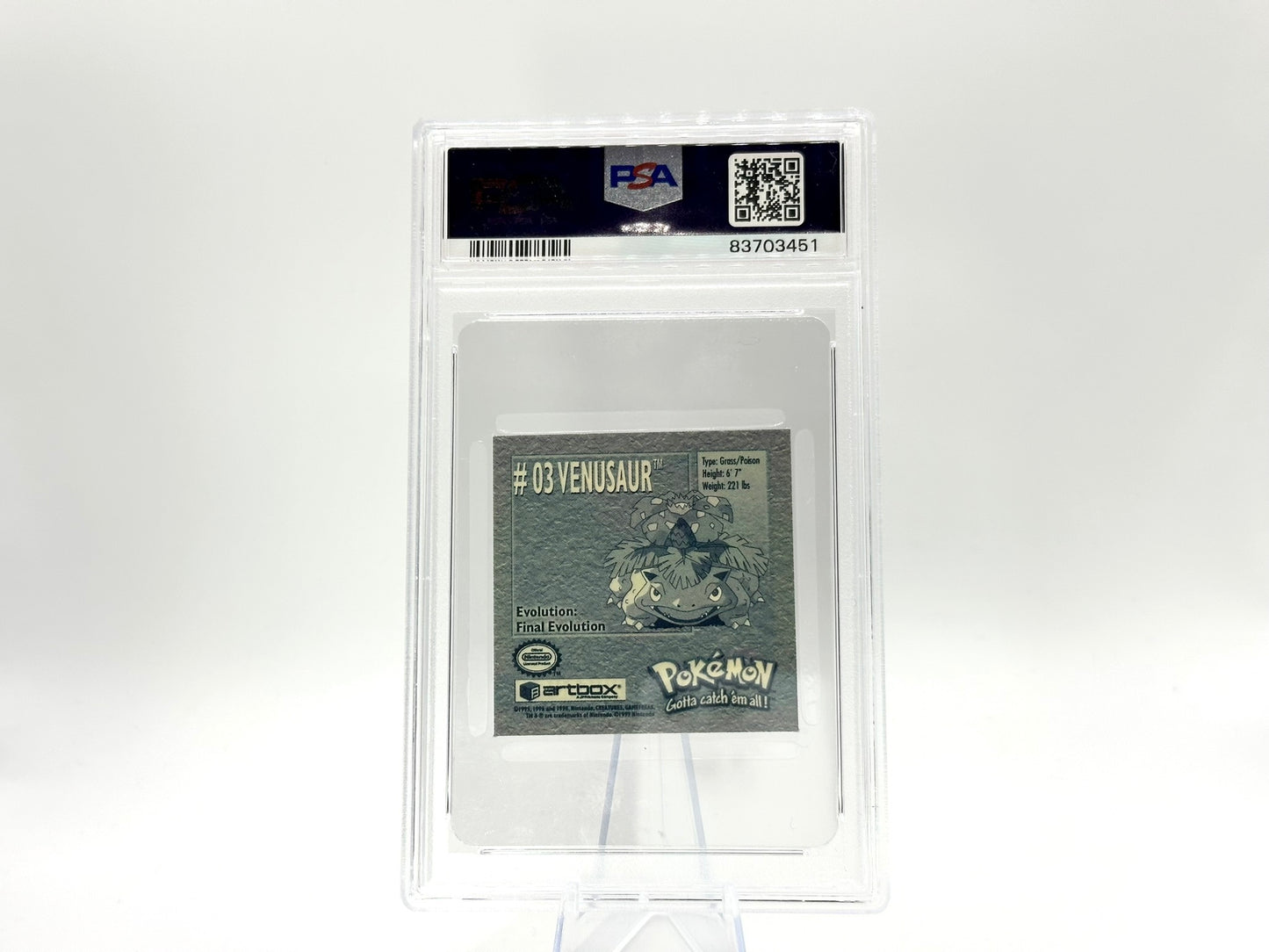 GRADED - Venusaur - Pokémon Stickers Series 1 3 - PSA 9