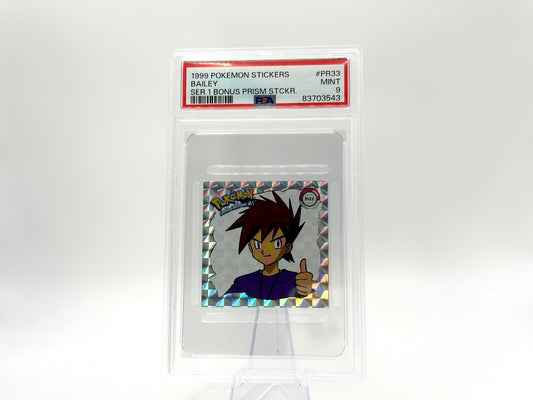 GRADED - Gary Oak - Pokémon Stickers Bonus Prism PR33 - PSA 9
