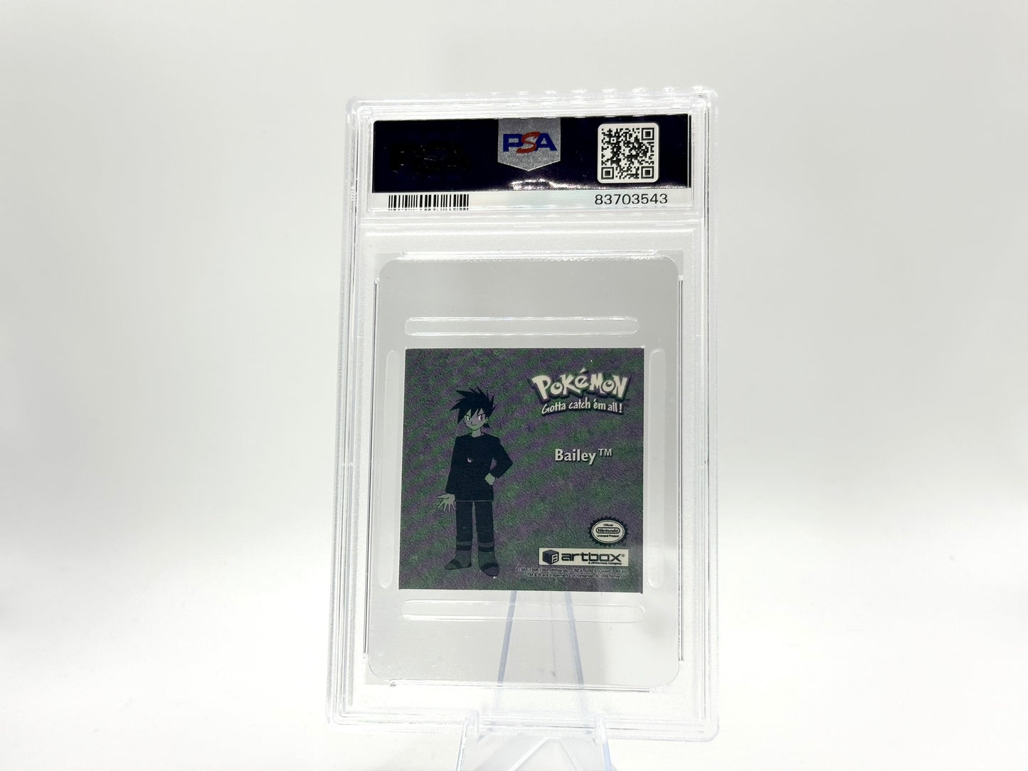 Graded Gary Oak Pokemon Stickers Bonus Prism PR33 - PSA 9