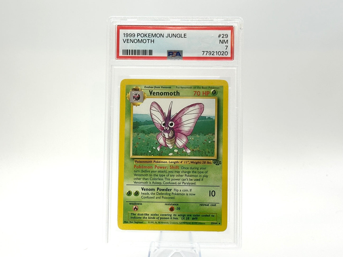 GRADED Venomoth - Jungle 29/64 - WOTC - Vintage - Sugimori PSA 7
