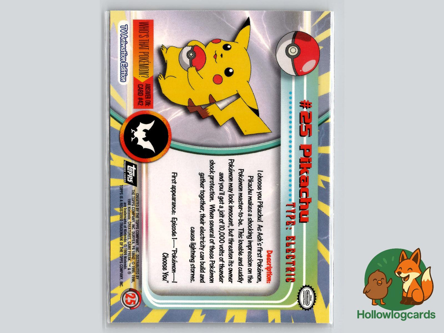 Pikachu (#25) - Topps Trading Cards Series 1