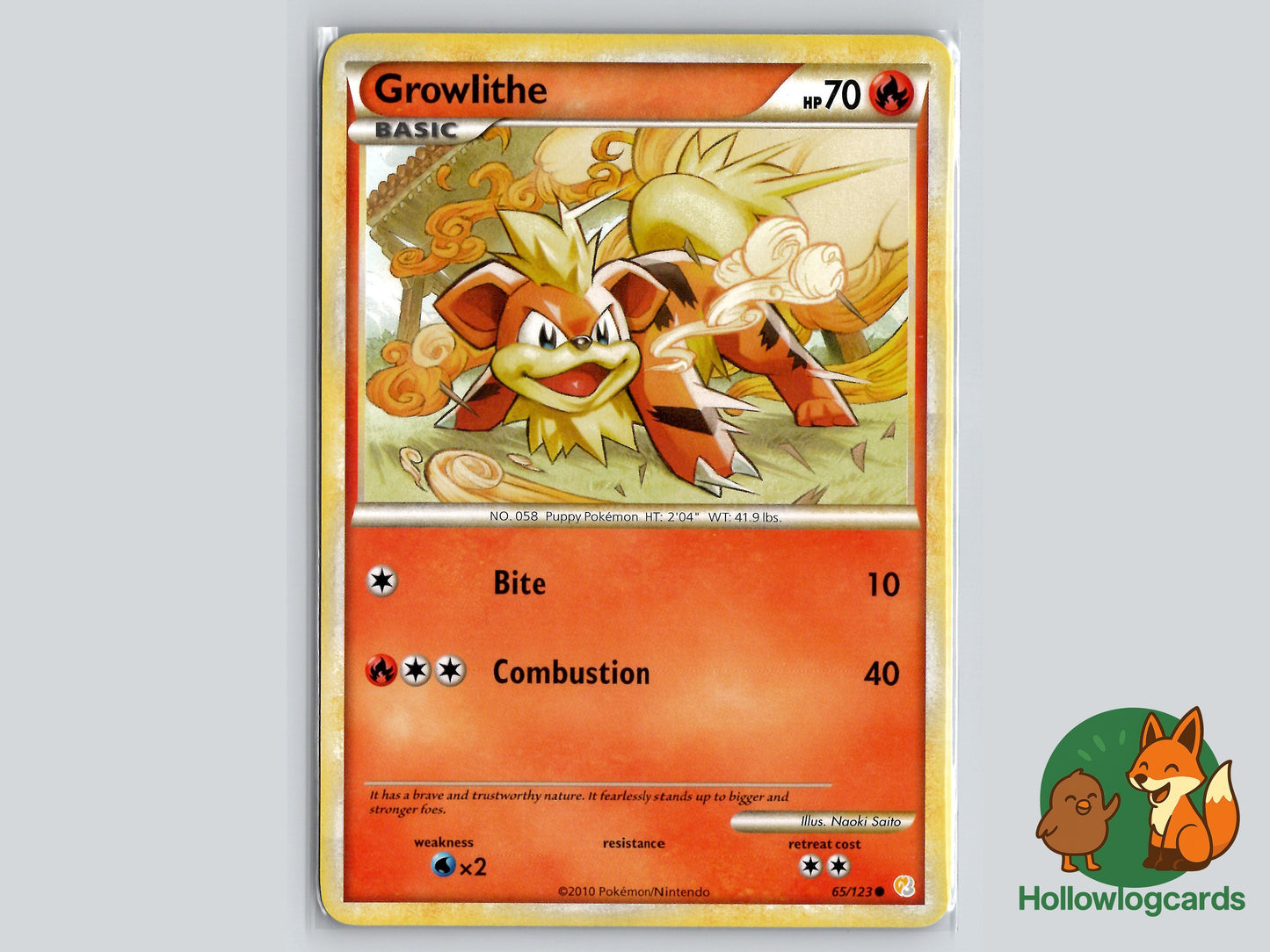 Image of Growlithe HeartGold and SoulSilver (HS) #65