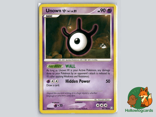 Image of Unown W Legends Awakened (LA) #80