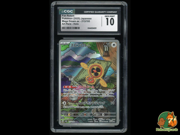 Graded Fan Rotom (213/193) Art Rare Holo - CGC Gem Mint 10 - Jap