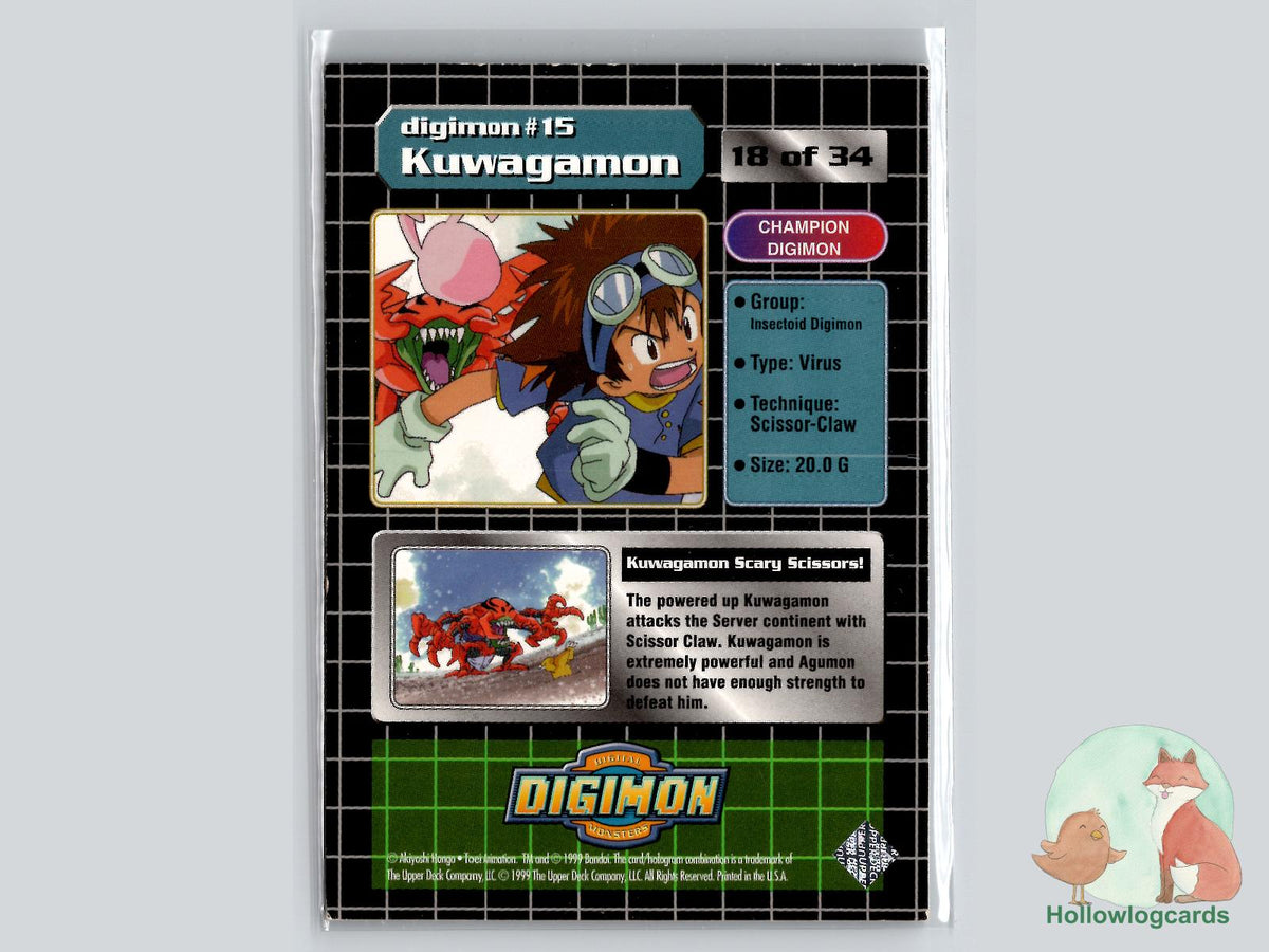 Kuwagamon #15 (18/34) Exclusive Preview Stamped - 1999 Upper Deck Digimon