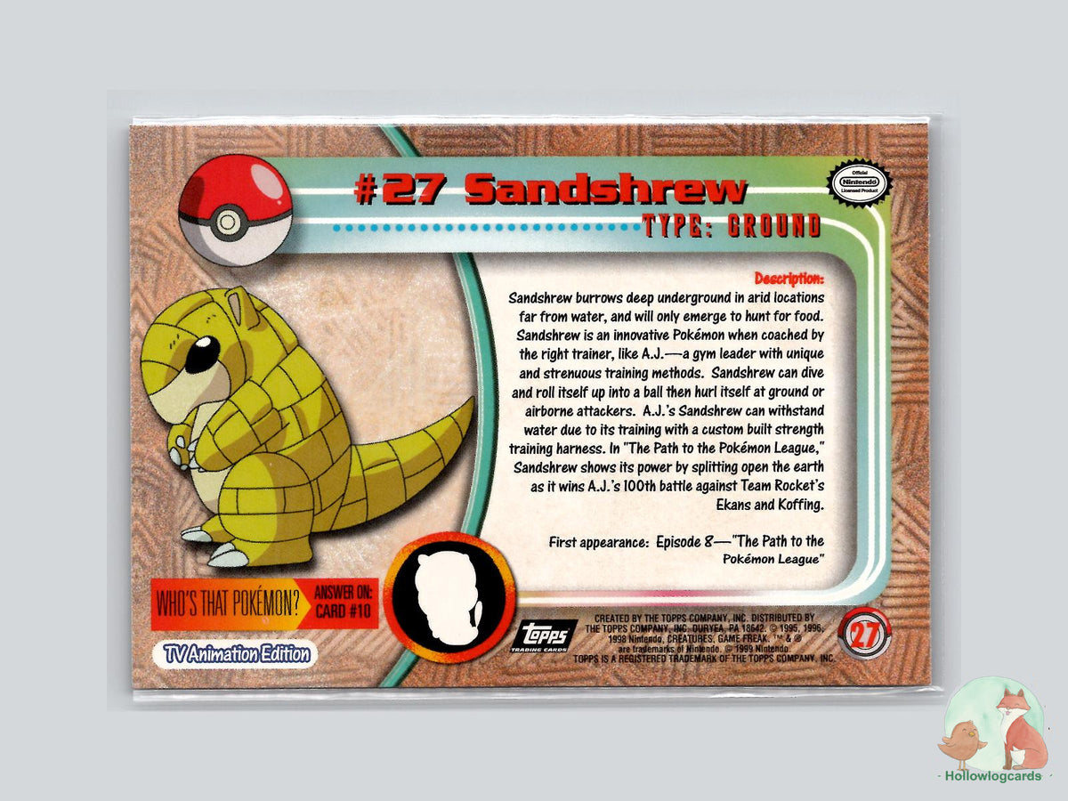 Sandshrew (#27) - Topps Trading Cards Series 1
