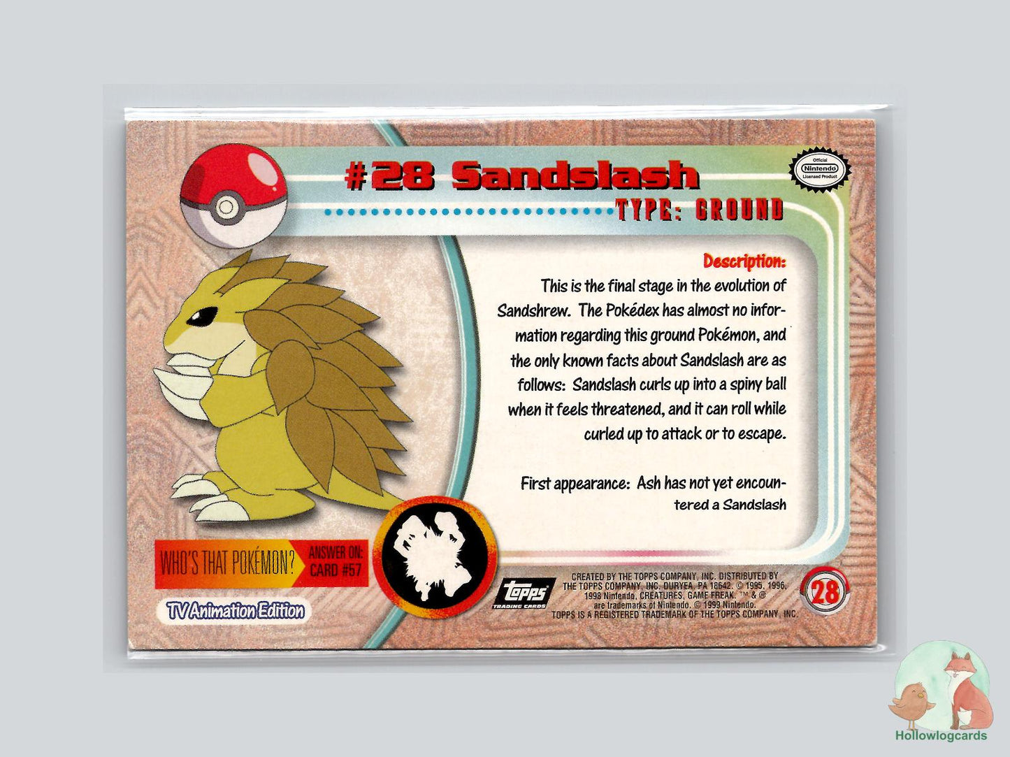 Sandslash (#28) Chrome - Topps Trading Cards Series 1