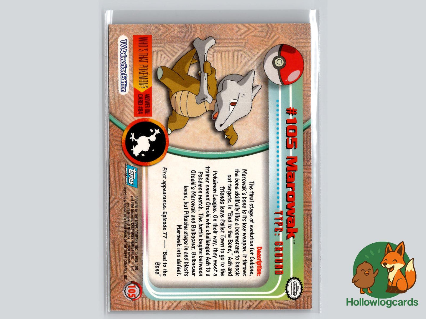Marowak (#105) - Topps Trading Cards Series 2