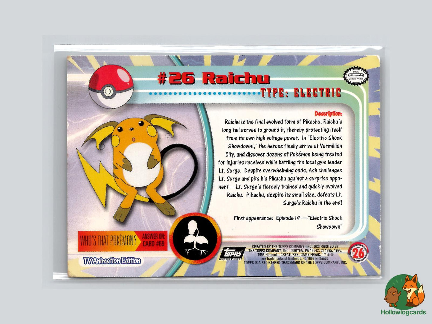 Raichu (#26) Rainbow Chrome - Topps Trading Cards Series 1