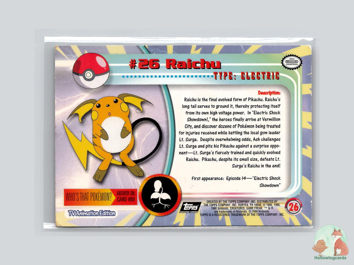 Raichu (#26) Rainbow Chrome - Topps Trading Cards Series 1