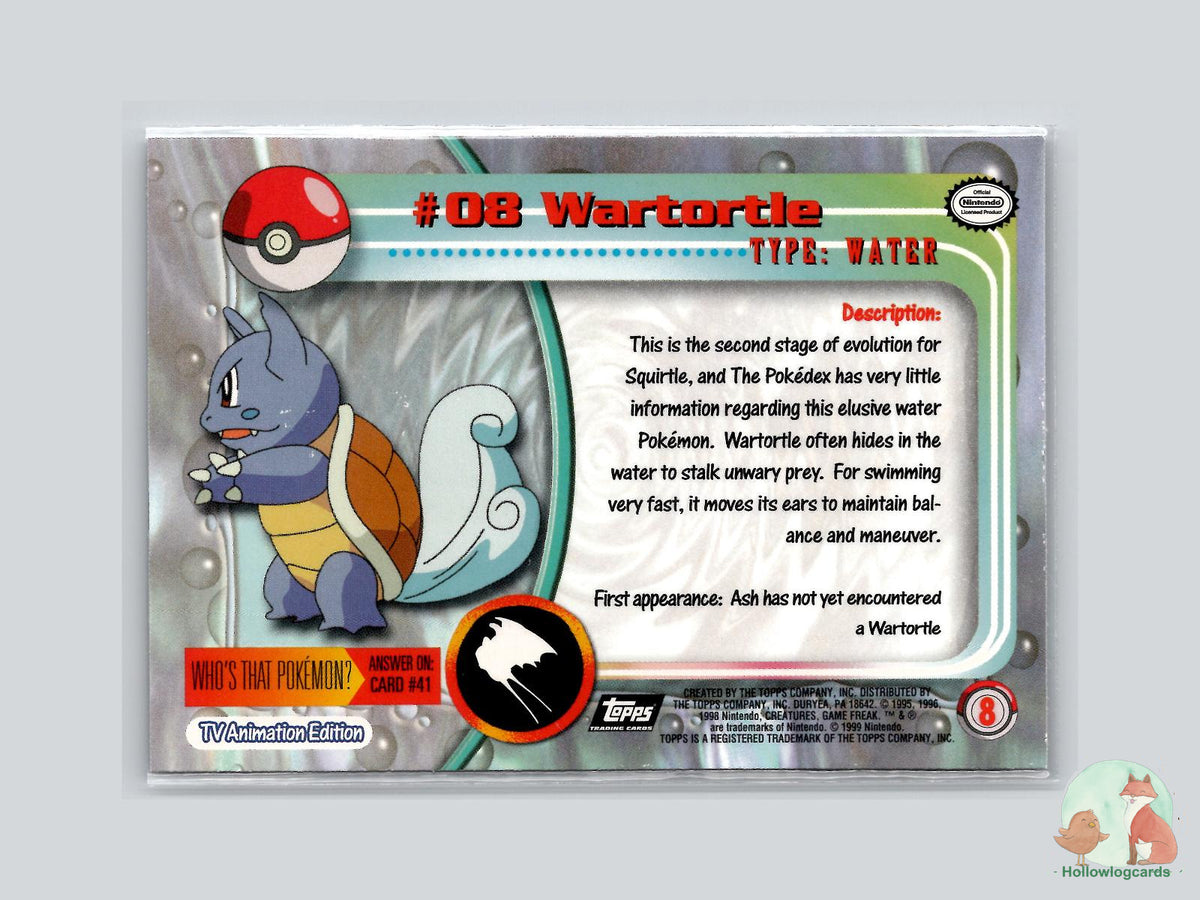 Wartortle (#8) - Topps Trading Cards Series 1