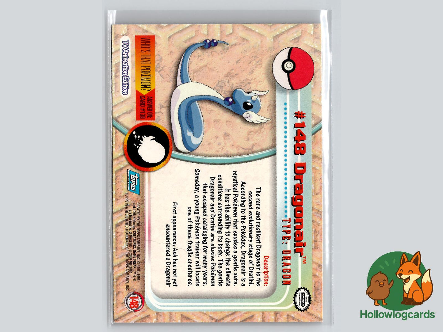 Dragonair (#148) - Topps Trading Cards Series 3 - MidEra
