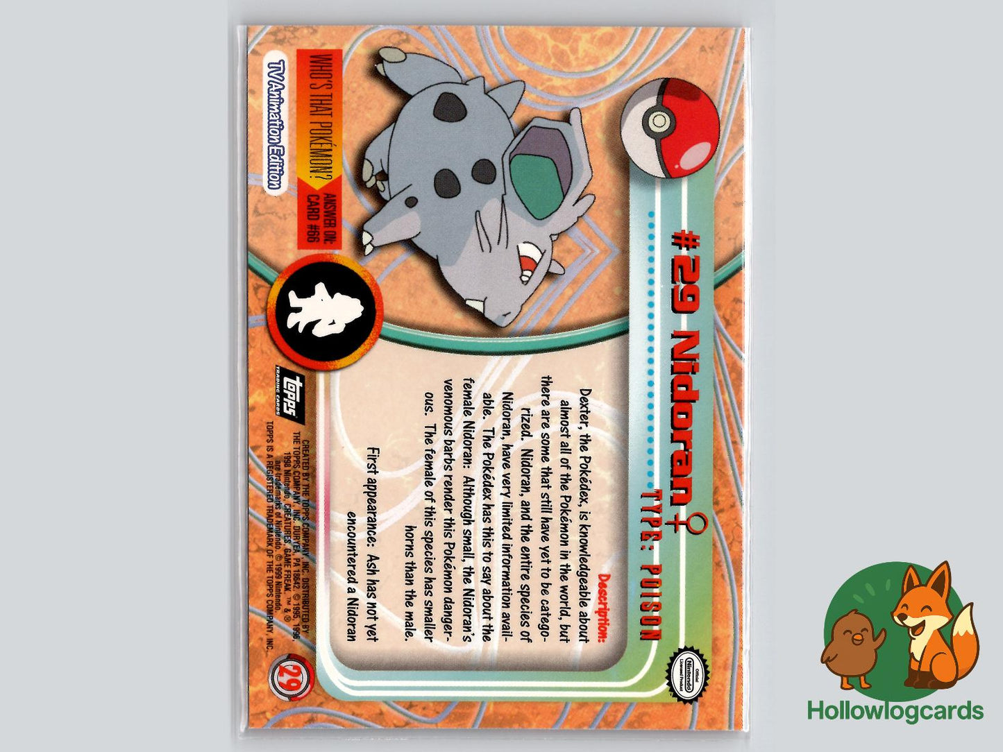 Nidoran (#29) - Topps Trading Cards Series 1