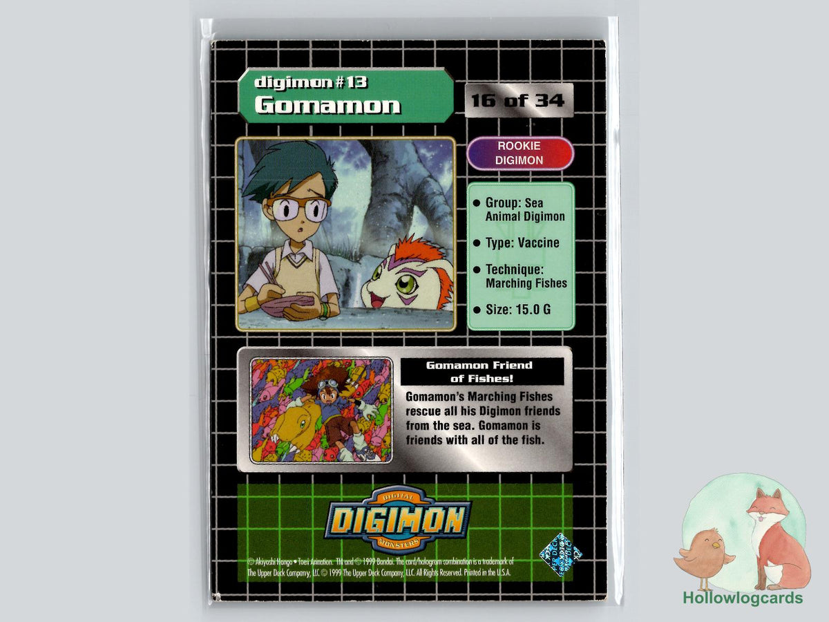 Gomamon #13 (16/34) Exclusive Preview Stamped - 1999 Upper Deck Digimon
