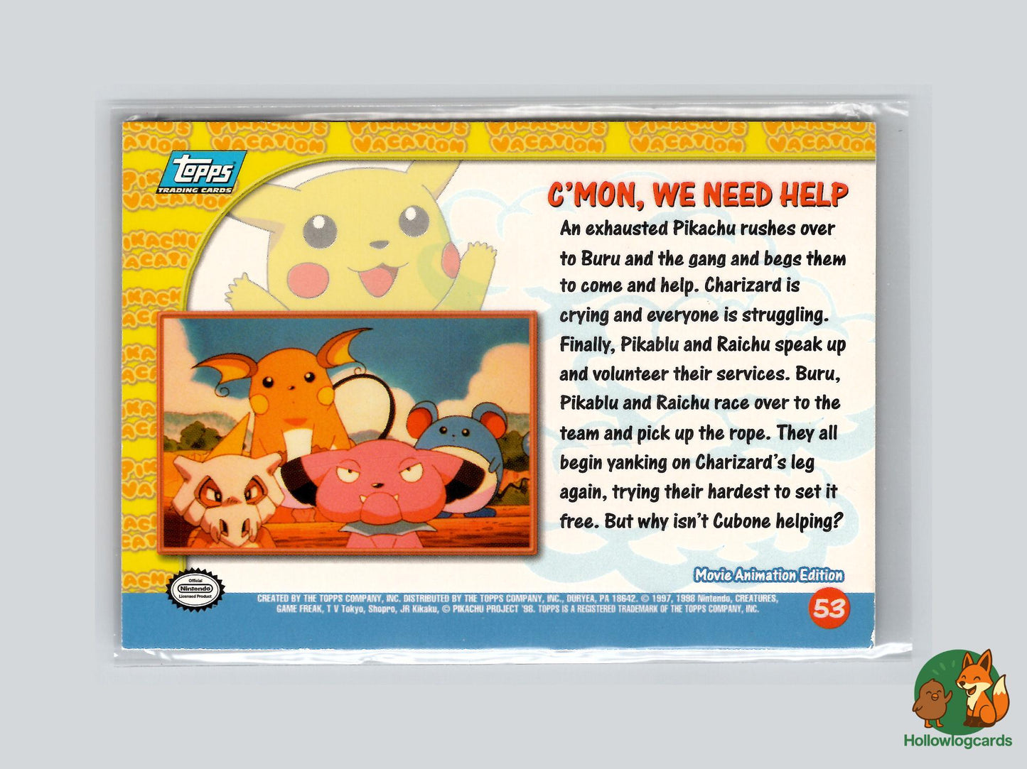 C'mon, We Need Help (#53) Silver Chrome Foil - Topps Pikachu’s Vacation