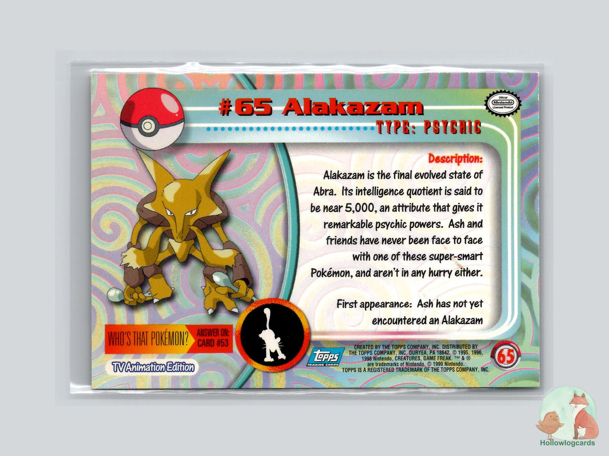 Alakazam (#65) Rainbow Foil - Topps Trading Cards Series 1
