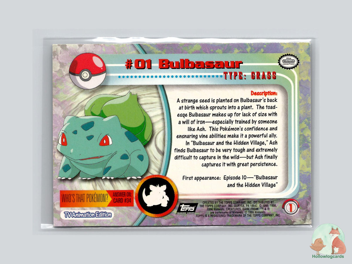 Bulbasaur (#1) Chrome Foil - Topps Trading Cards Series 1
