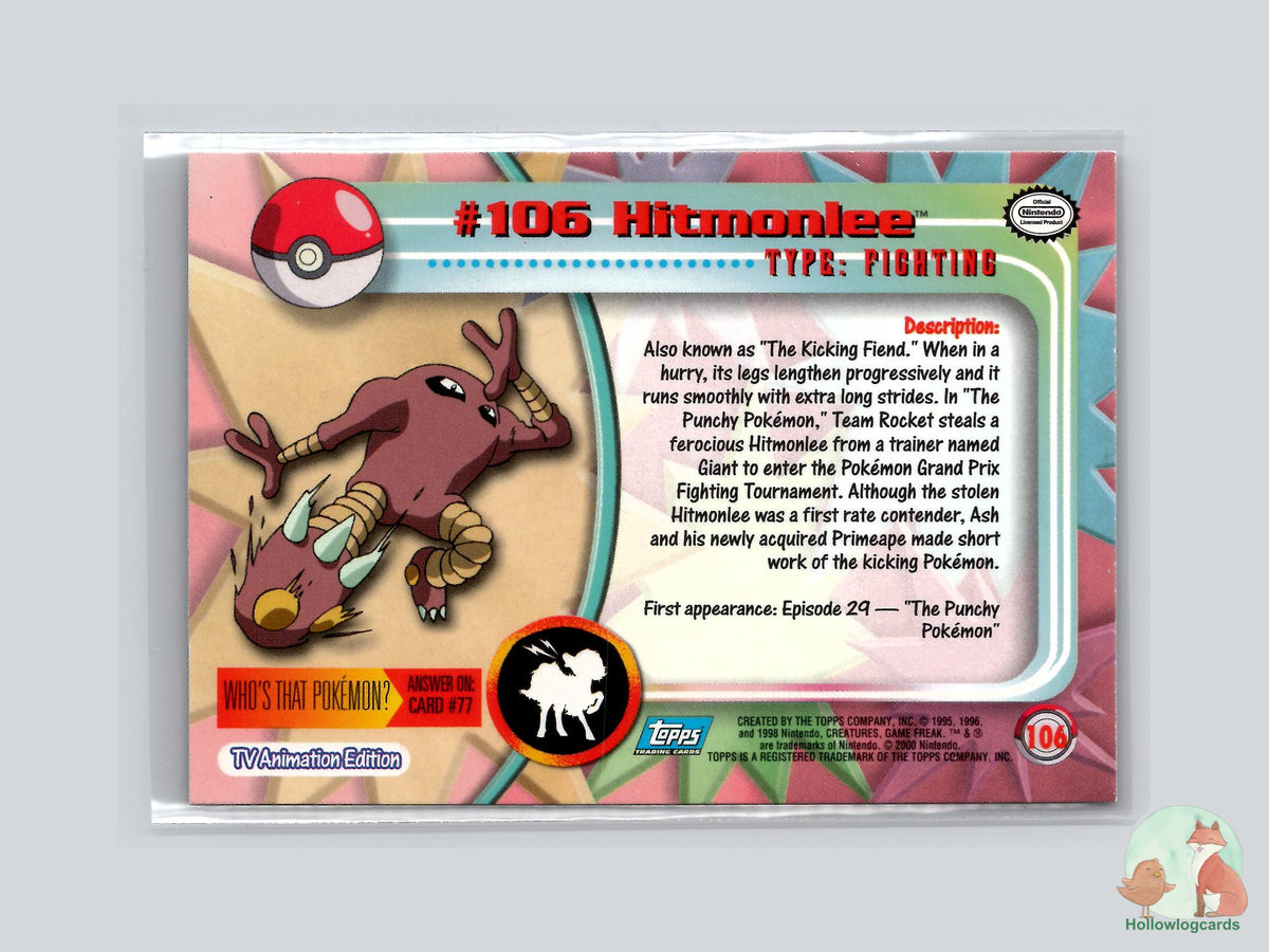 Hitmonlee (#106) Rainbow Foil - Topps Trading Cards Series 2