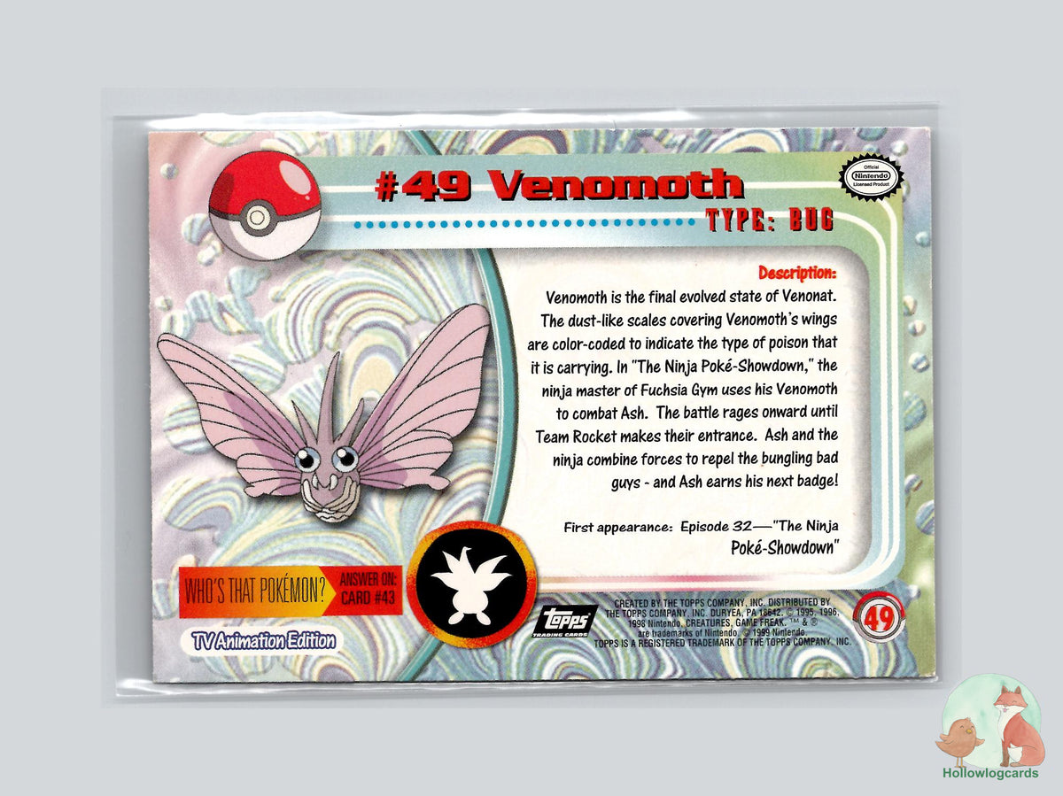 Venomoth (#49) Chrome Foil - Topps Trading Cards Series 1