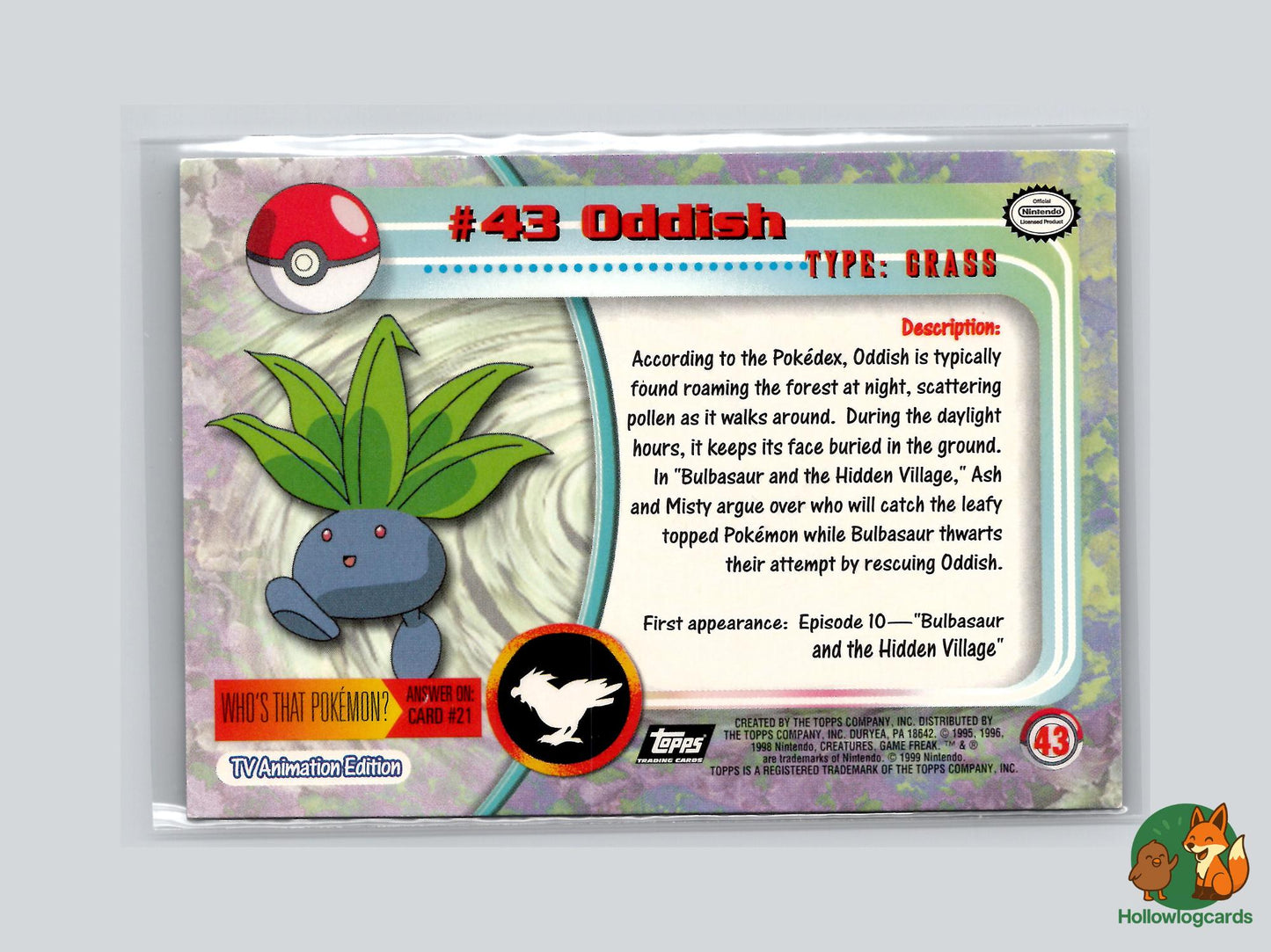 Oddish (#43) Rainbow Foil - Topps Trading Cards Series 1