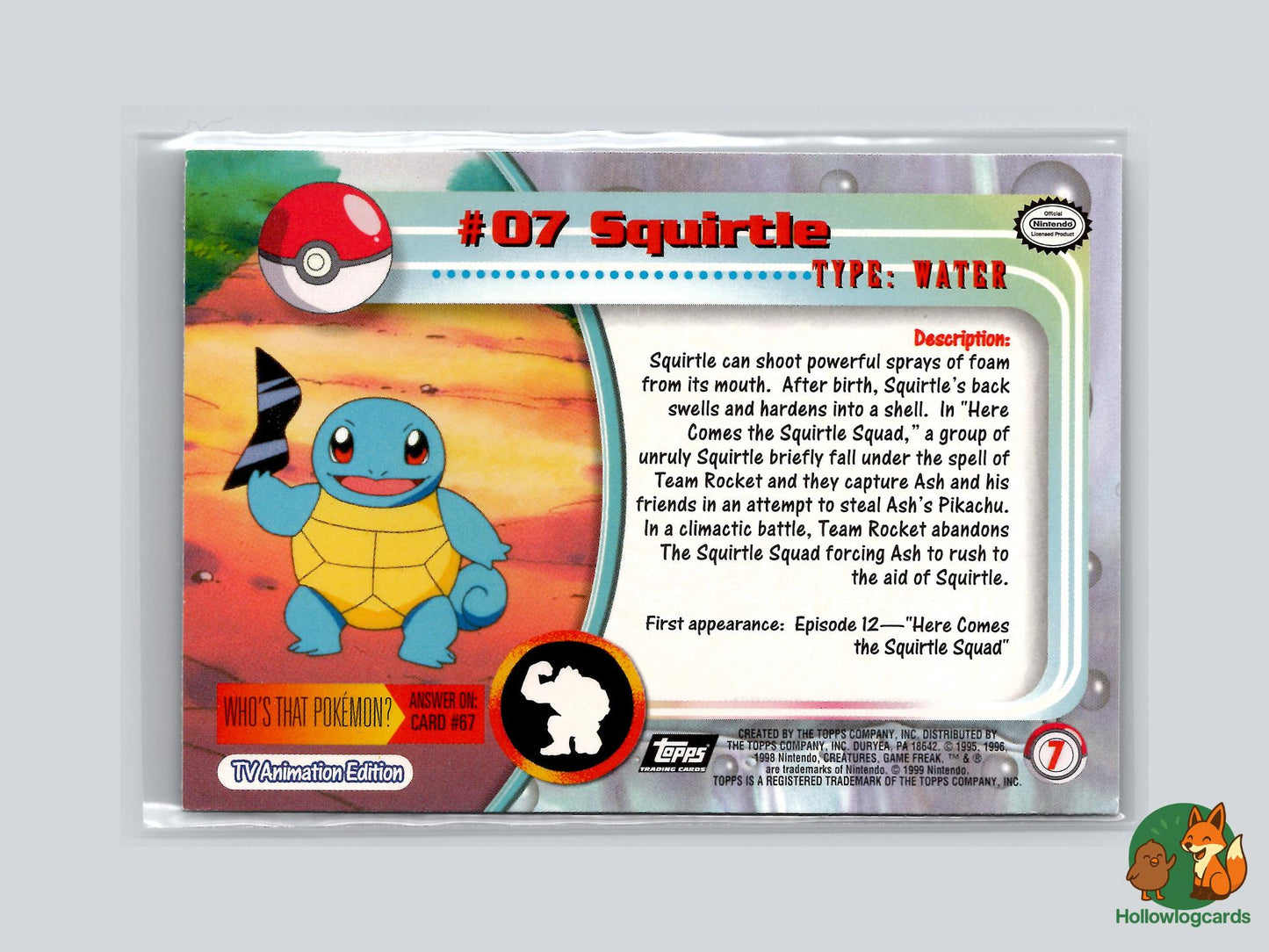 Squirtle (#7) Chrome Foil - Topps Trading Cards Series 1