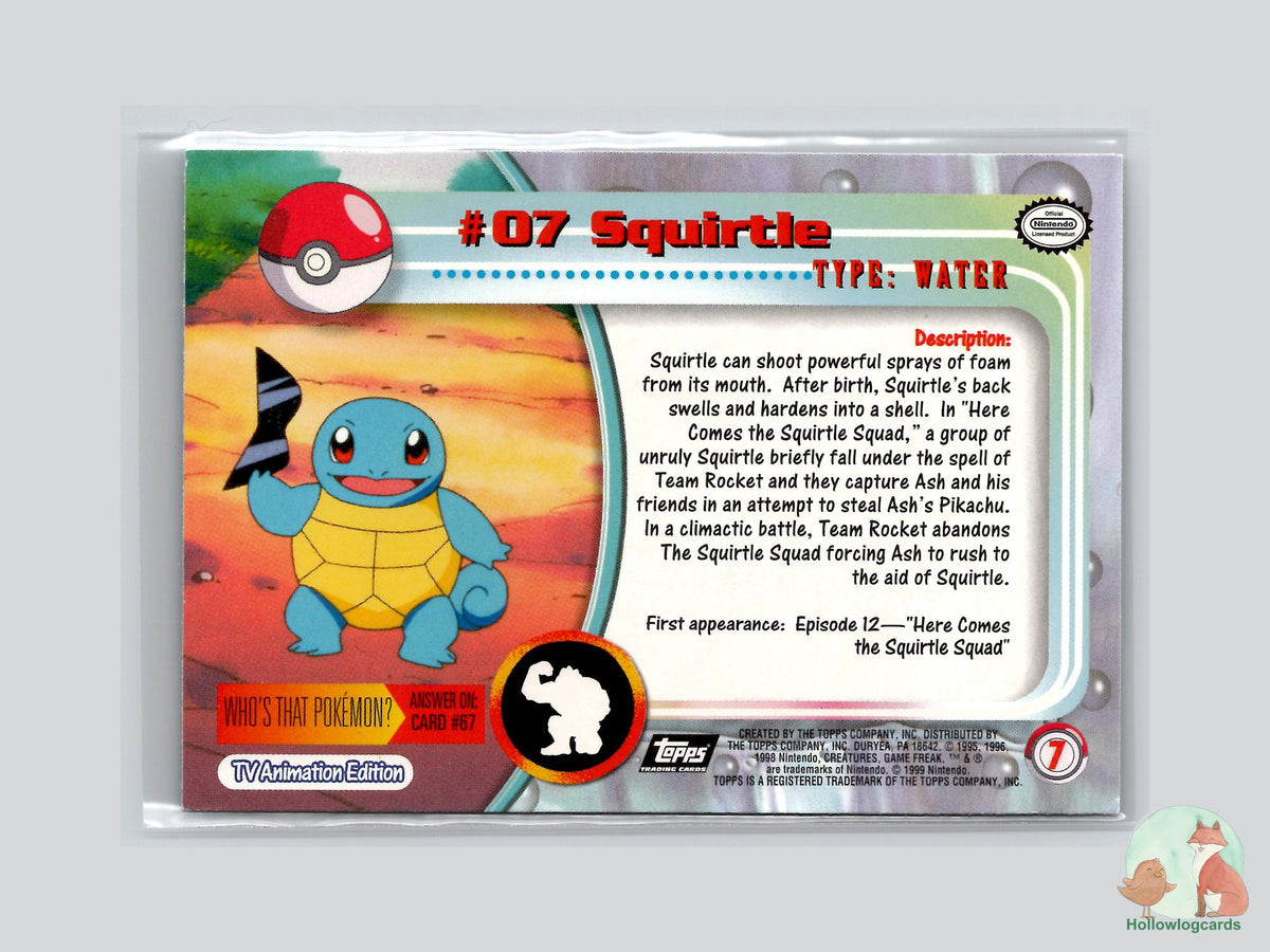 Squirtle (#7) Chrome Foil - Topps Trading Cards Series 1