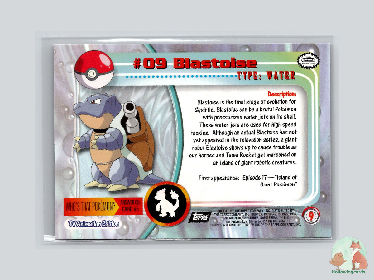 Blastoise (#9) Rainbow Foil - Topps Trading Cards Series 1
