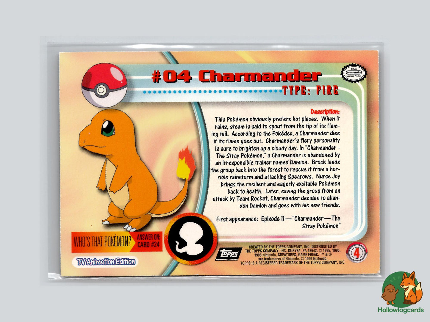 Charmander (#4) Chrome Foil - Topps Trading Cards Series 1