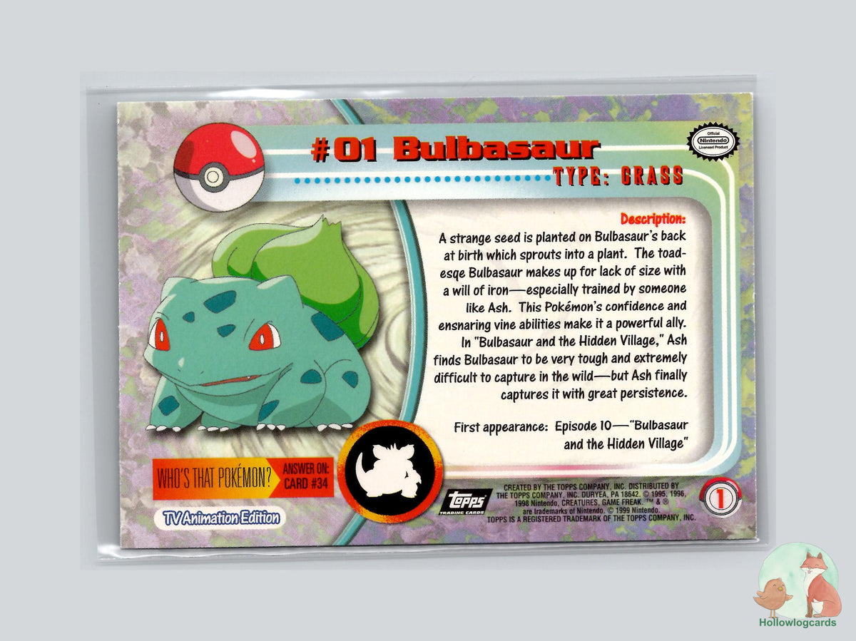 Bulbasaur (#1) Chrome Foil - Topps Trading Cards Series 1