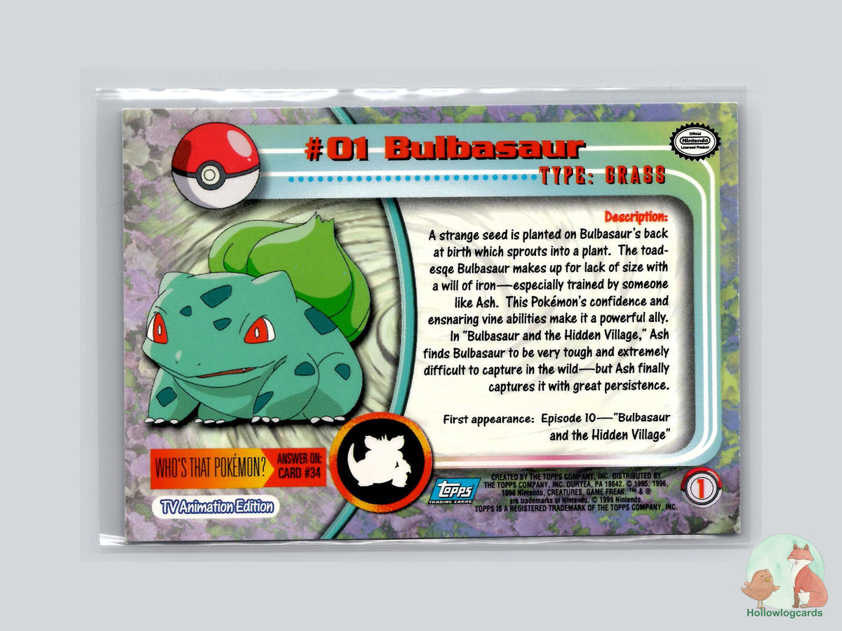 Bulbasaur (#1) Rainbow Foil - Topps Trading Cards Series 1