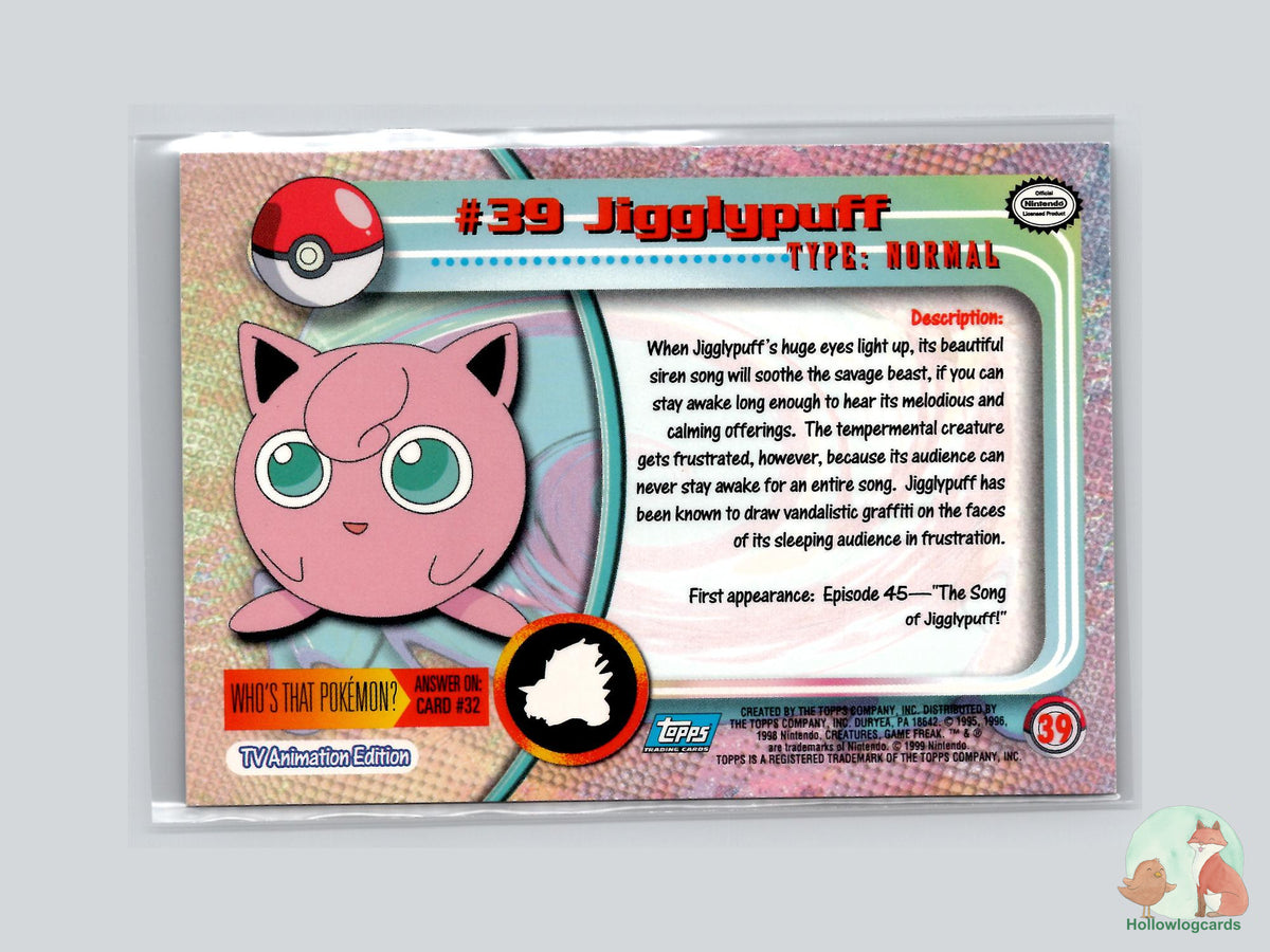 Jigglypuff (#39) Rainbow Foil - Topps Trading Cards Series 1